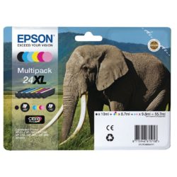 Epson 24XL Claria High Yield Ink Cartridge Black, Yellow, Cyan, Magenta, Light Magenta, Light Cyan Multipack C13T24384011
